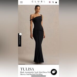 Club L London Elegant Black Asymmetrical Dress